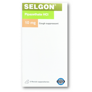 SELGON 10 MG COUGH SUPPRESSANT ( PIPAZETHATE HCL ) 6 INFANT RECTAL SUPPOSITORIES